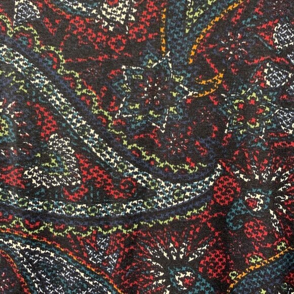 Lularoe Irma Half Sleeve Tunic High Low Polyester Blend Sz Sm Black Red Paisley - Picture 5 of 8